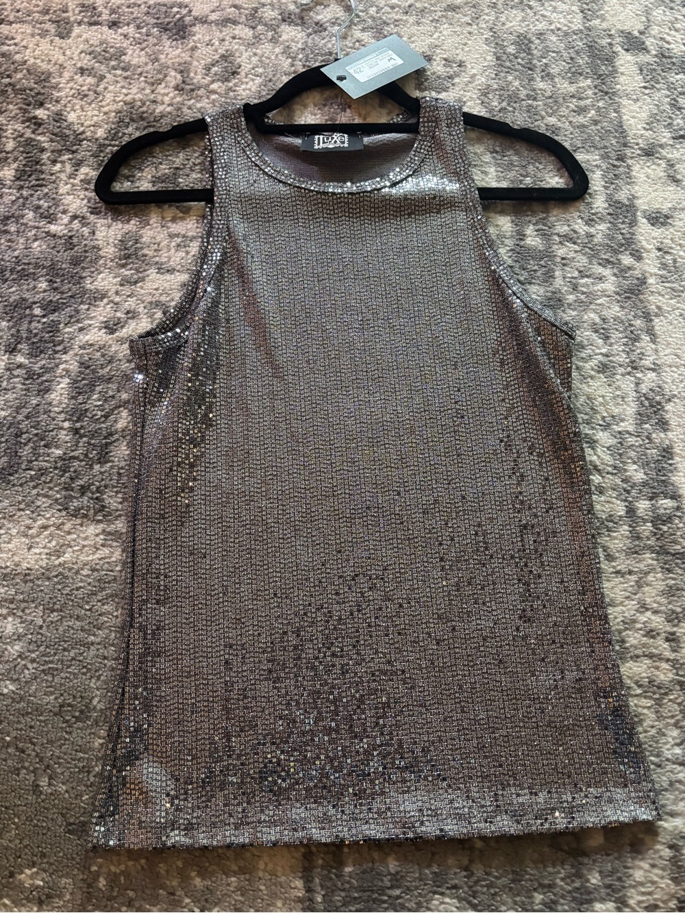 Luxe Silver Sequin Tank Top